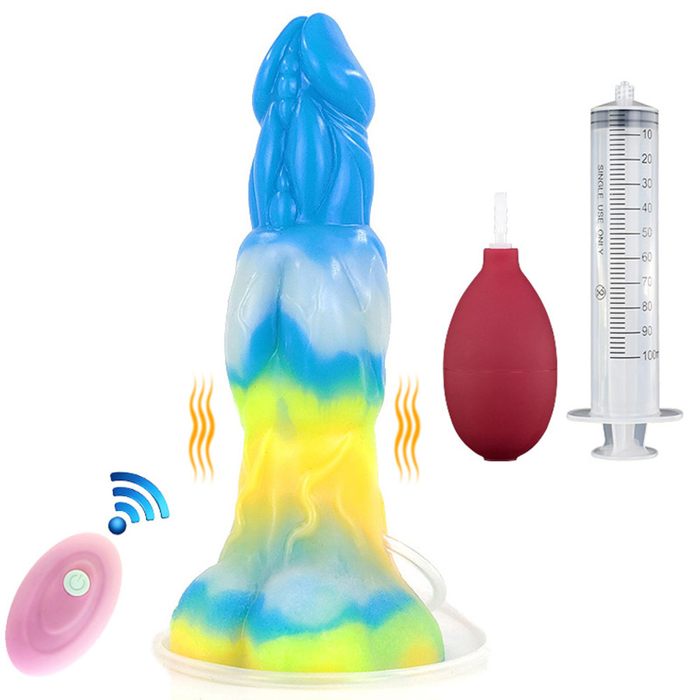 Triple Function Squirting Luminous Dildo - 02 Triple Function Squirting Luminous Dildo - 02