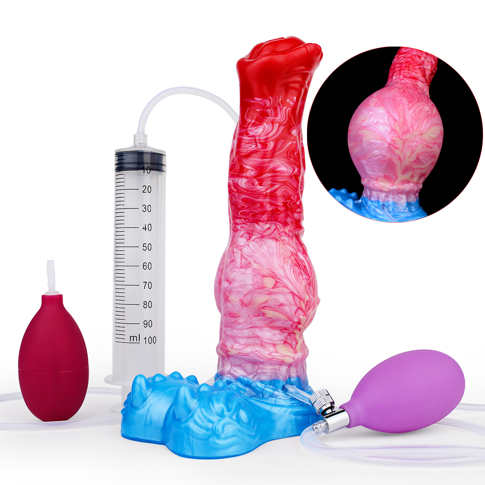 Squirting & Inflatable Monster Dildo - K Squirting & Inflatable Monster Dildo - K
