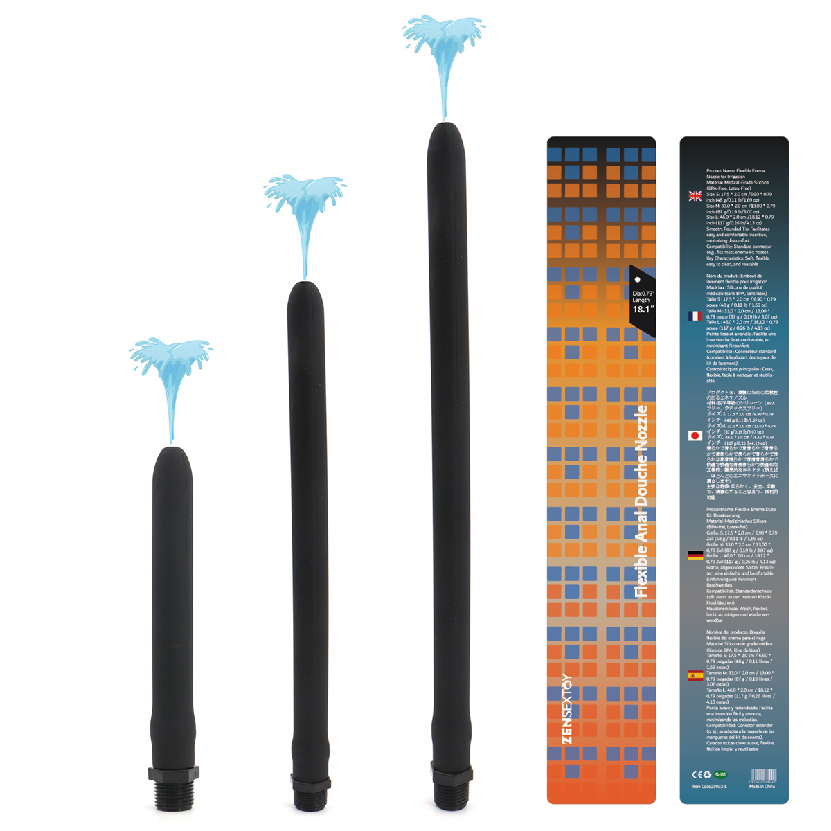 Silicone Flexible Anal Douche Tube Silicone Flexible Anal Douche Tube